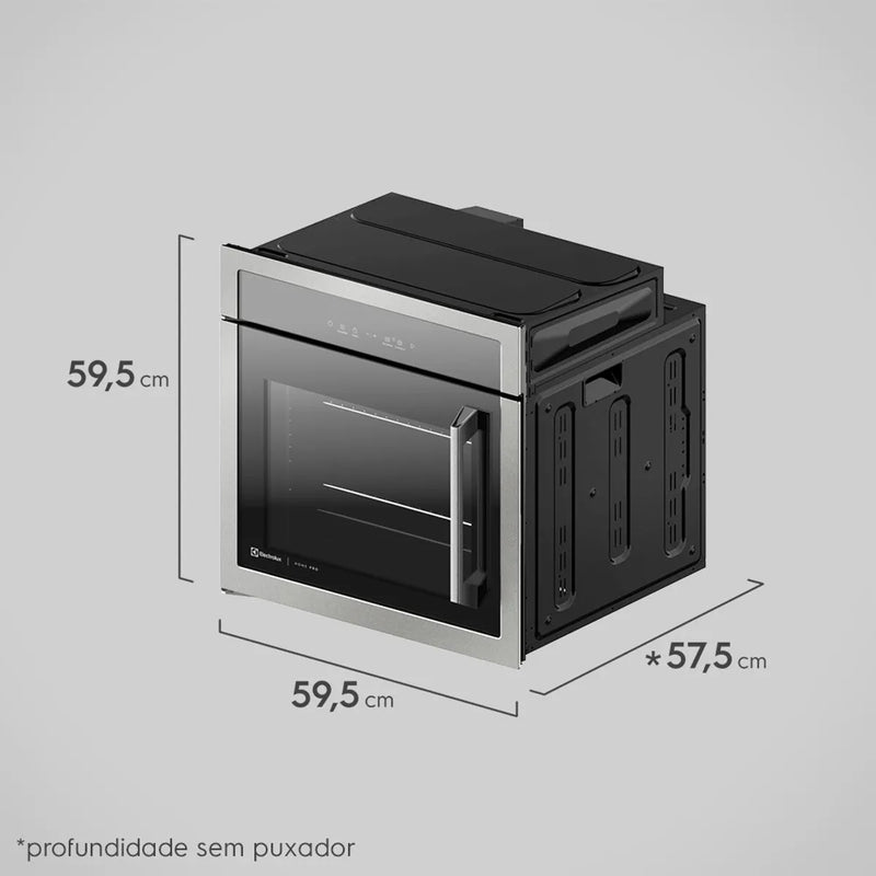 Forno de Embutir Electrolux Elétrico 80L Home Pro com Grill Inox 220V (OE9XT)