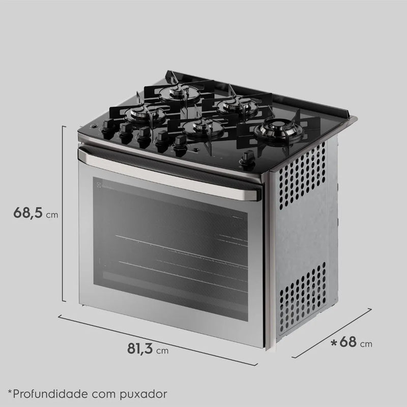 Fogão Electrolux 5 bocas de Embutir Cinza Experience Mesa de Vidro e Grill 220V (FE5EC)