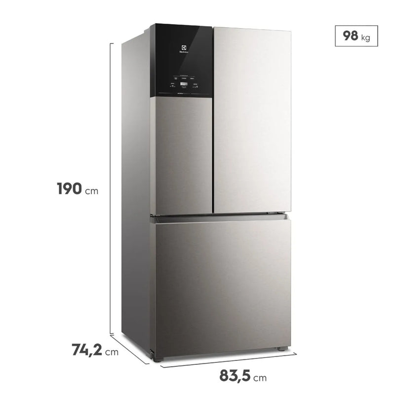 Geladeira Electrolux 590L Multidoor Efficient Com Autosense e Inverter Inox Look (IM8S)