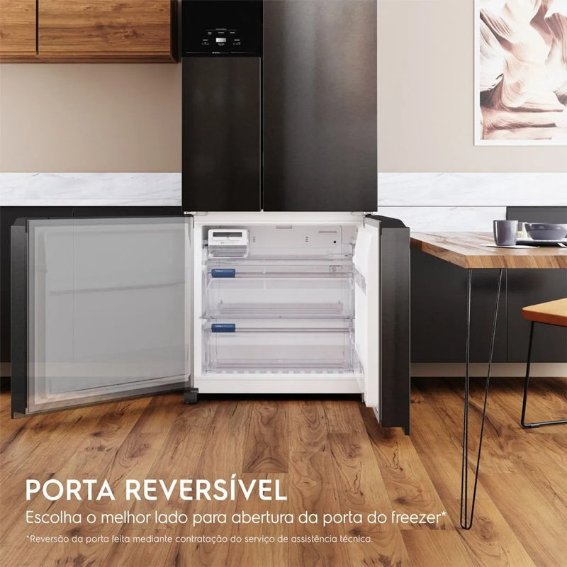 Geladeira Electrolux 590L Multidoor Efficient Com Autosense e Inverter Black Inox Look (IM8B)