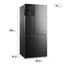 Geladeira Electrolux 590L Multidoor Efficient Com Autosense e Inverter Black Inox Look (IM8B)