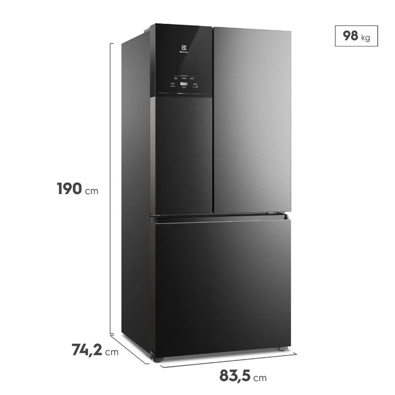 Geladeira Electrolux 590L Multidoor Efficient Com Autosense e Inverter Black Inox Look (IM8B)
