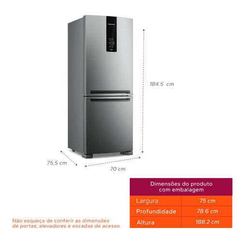 Geladeira Brastemp 447l Frost Free Inverse Inox 127V - BRE57FK