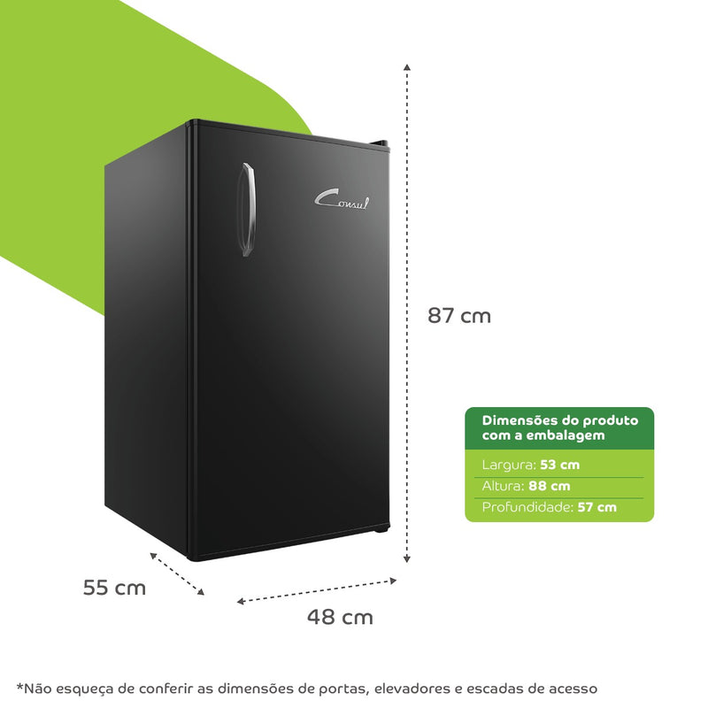 Frigobar Consul 117l Retrô Preto Vinil 220V - CRA12AE