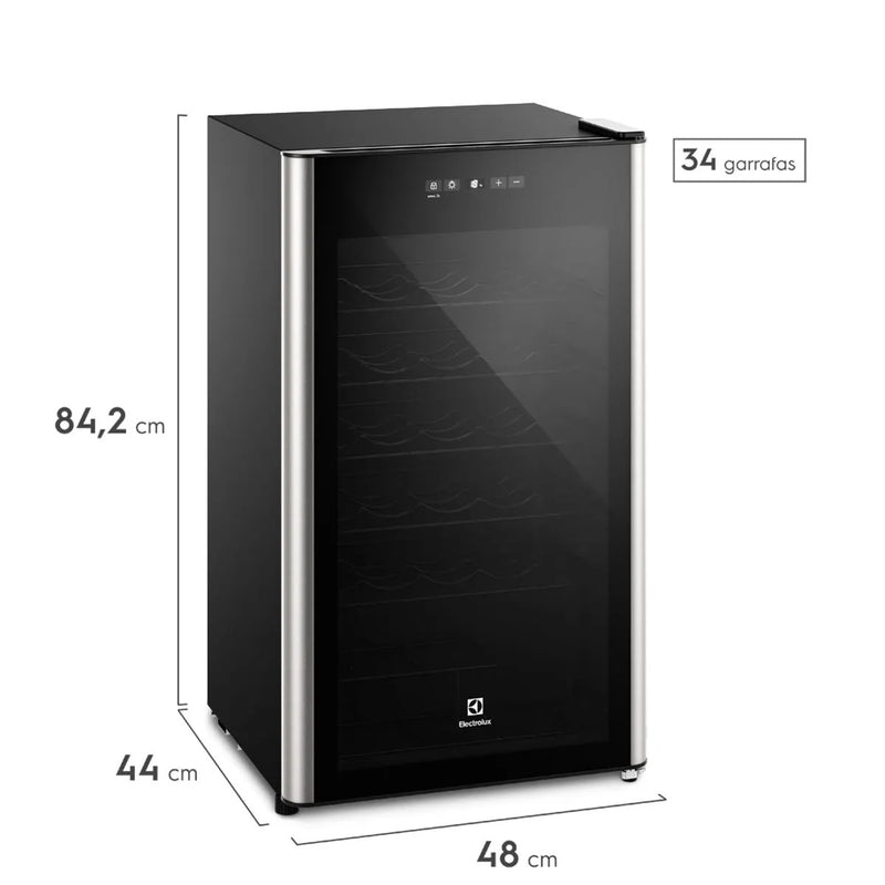 Adega Electrolux 34 Garrafas Uma Porta com Painel Digital 127V Preto (WSF34)