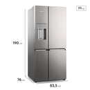 Geladeira Electrolux Frost Free Inverter 541L Experience com FlexiSpace 4 Portas Cinza Home Pro (IQ8IS)