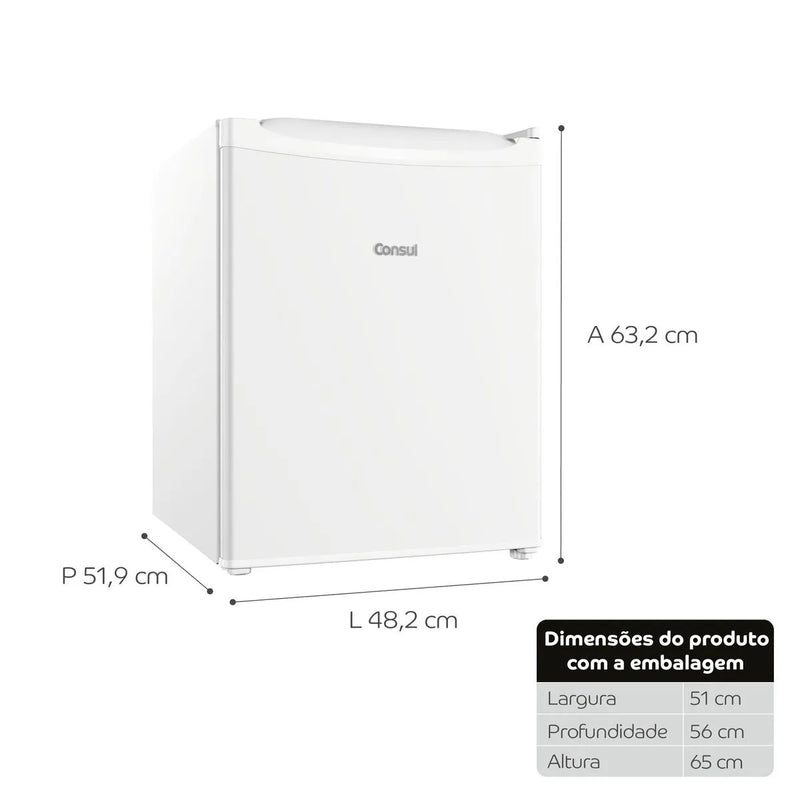 Frigobar Consul 76l com Gaveta Multiuso Branco 127V - CRC08CB